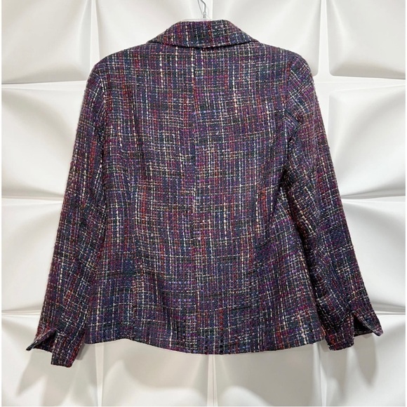 Coldwater Creek Sz 4 Colorful Woven Boucle Tweed Blazer Jacket - Picture 6 of 8